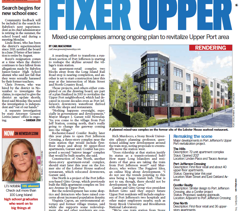 Quoted in Newsday: Mixed-Use Complexes Among Ongoing Plan to Revitalize Upper Port Area