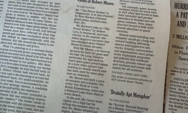 Featured in The New York Times: Many Views of Robert Moses