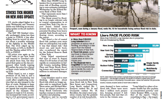 Quoted In Newsday: Long Island’s Financial Flood Risk