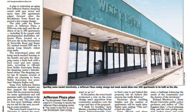 Quoted In Newsday: Key Zone Change Approved for Makeover of 1950’s Era Shopping Center